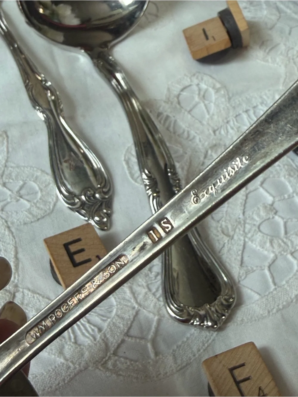 Vintage silver spoons gravy ladles ornate serving utensils
